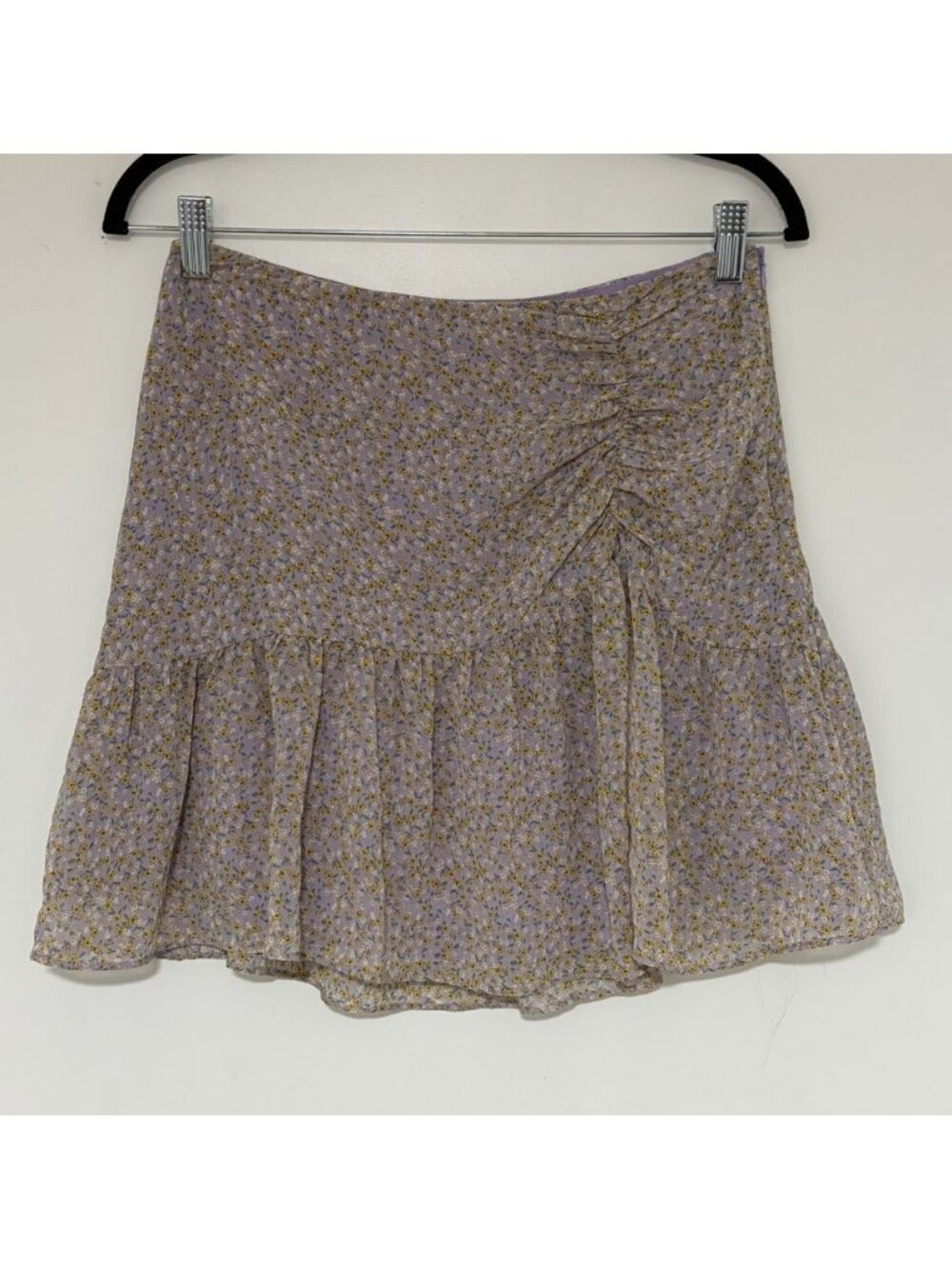 Azoe Women’s Lilac Ditzy Floral Print Mini Skirt Size Medium